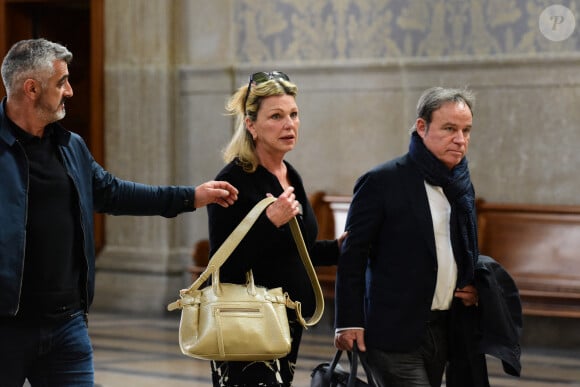Jeane Manson et Fabien Lecoeuvre - Arrivées au procès en diffamation de Coline Berry envers Jeane Manson au tribunal de Lyon. Le 7 mai 2024
