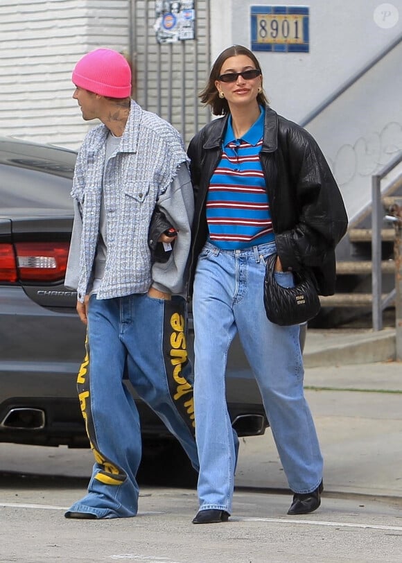 Justin Bieber et sa femme Hailey (Baldwin) ont déjeuné à West Hollywood le 13 mars 2023. 