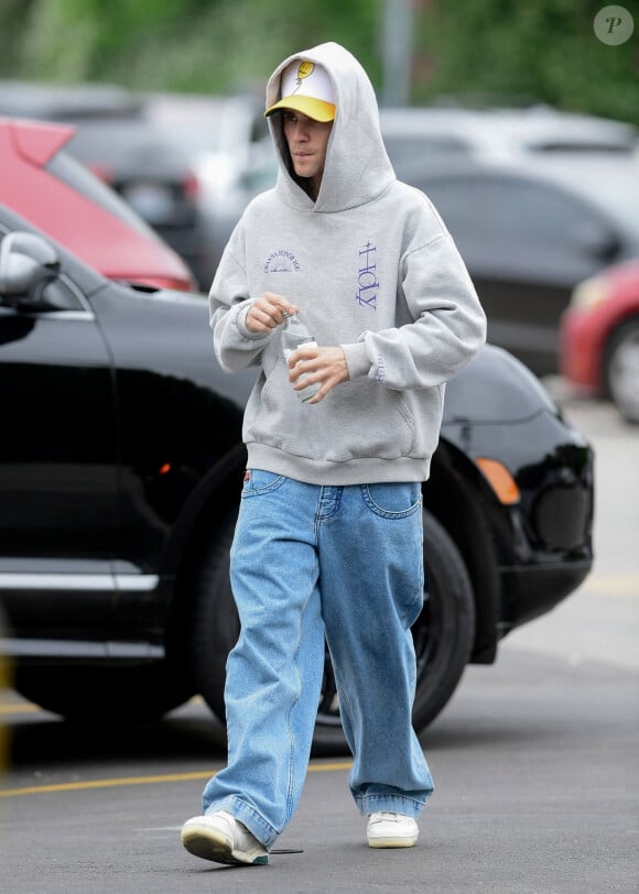 Exclusif - Justin Bieber s'est rendu à la salle de sport avant d'aller déjeuner à Studio City le 1er juin 2023. 