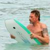 Johnny Hallyday, sa femme Laeticia et leur fille Jade à St Barth en février 2006