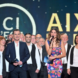 Exclusif - Laurent Luyat et Laury Thilleman - Enregistrement de l'émission de télévision "Le Grand Concert des Régions : Ici c'est Aix en Provence", à l'Arena du Pays d'Aix, présentée par L.Luyat et L.Thilleman, et diffusée le 17 mai sur France 3. Le 30 avril 2024. © Bruno Bebert-Jack Tribeca / Bestimage