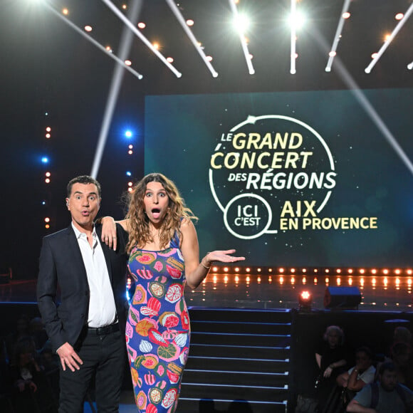 Exclusif - Laurent Luyat et Laury Thilleman - Rendez-vous avec les présentateurs de l'émission "Le Grand Concert des Régions : Ici c'est Aix-en-Provence", L.Thilleman et L.Luyat, diffusée le 17 mai sur France 3. Le 30 avril 2024 © Bruno Bebert-Jack Tribeca / Bestimage