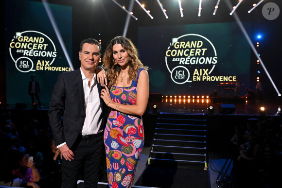 Exclusif - Laurent Luyat et Laury Thilleman - Rendez-vous avec les présentateurs de l'émission "Le Grand Concert des Régions : Ici c'est Aix-en-Provence", L.Thilleman et L.Luyat, diffusée le 17 mai sur France 3. Le 30 avril 2024 © Bruno Bebert-Jack Tribeca / Bestimage