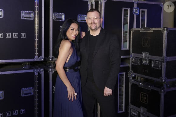 Exclusif - Anggun, Vincent Fuchs - Backstage de l'enregistrement de l'émission de télévision "Le Grand Concert des Régions : Ici c'est Aix en Provence", à l'Arena du Pays d'Aix, présentée par L.Luyat et L.Thilleman, et diffusée le 17 mai sur France 3. Le 30 avril 2024. © Bruno Bebert-Jack Tribeca / Bestimage