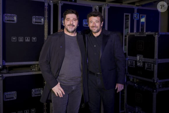 Exclusif - Patrick Fiori, Patrick Bruel - Backstage de l'enregistrement de l'émission de télévision "Le Grand Concert des Régions : Ici c'est Aix en Provence", à l'Arena du Pays d'Aix, présentée par L.Luyat et L.Thilleman, et diffusée le 17 mai sur France 3. Le 30 avril 2024. © Bruno Bebert-Jack Tribeca / Bestimage