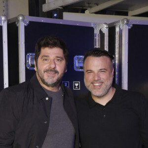 Exclusif - Patrick Fiori, Franck Castellano - Backstage de l'enregistrement de l'émission de télévision "Le Grand Concert des Régions : Ici c'est Aix en Provence", à l'Arena du Pays d'Aix, présentée par L.Luyat et L.Thilleman, et diffusée le 17 mai sur France 3. Le 30 avril 2024. © Bruno Bebert-Jack Tribeca / Bestimage