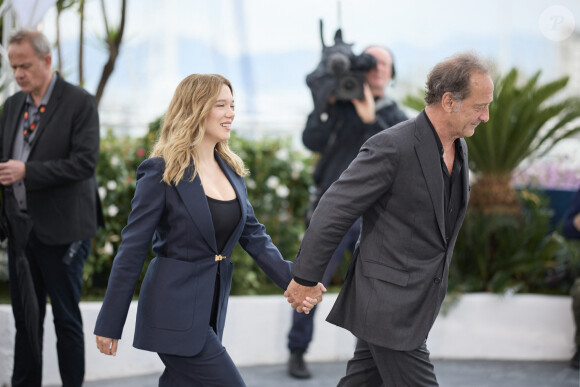 Vincent Lindon et Léa Seydoux - Photocall du film "Le deuxième acte", présenté hors compétition, lors du 77ème Festival International du Film de Cannes (14 - 25 mai 2024), le 15 mai 2024.