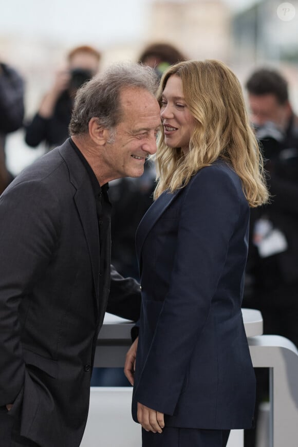 Vincent Lindon et Léa Seydoux - Photocall du film "Le deuxième acte", présenté hors compétition, lors du 77ème Festival International du Film de Cannes (14 - 25 mai 2024), le 15 mai 2024.