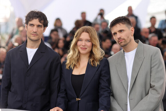 Louis Garrel, Léa Seydoux, Raphaël Quenard - Photocall du film "Le deuxième acte", présenté hors compétition, lors du 77ème Festival International du Film de Cannes (14 - 25 mai 2024), le 15 mai 2024.