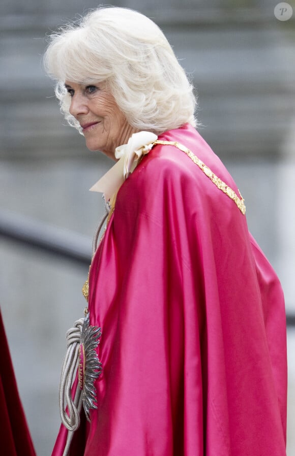 Le roi Charles III d'Angleterre et Camilla Parker Bowles, reine consort d'Angleterre, à une cérémonie de dédicace à l'Ordre de l'Empire britannique à la cathédrale Saint-Paul à Londres, le 15 mai 2024. 