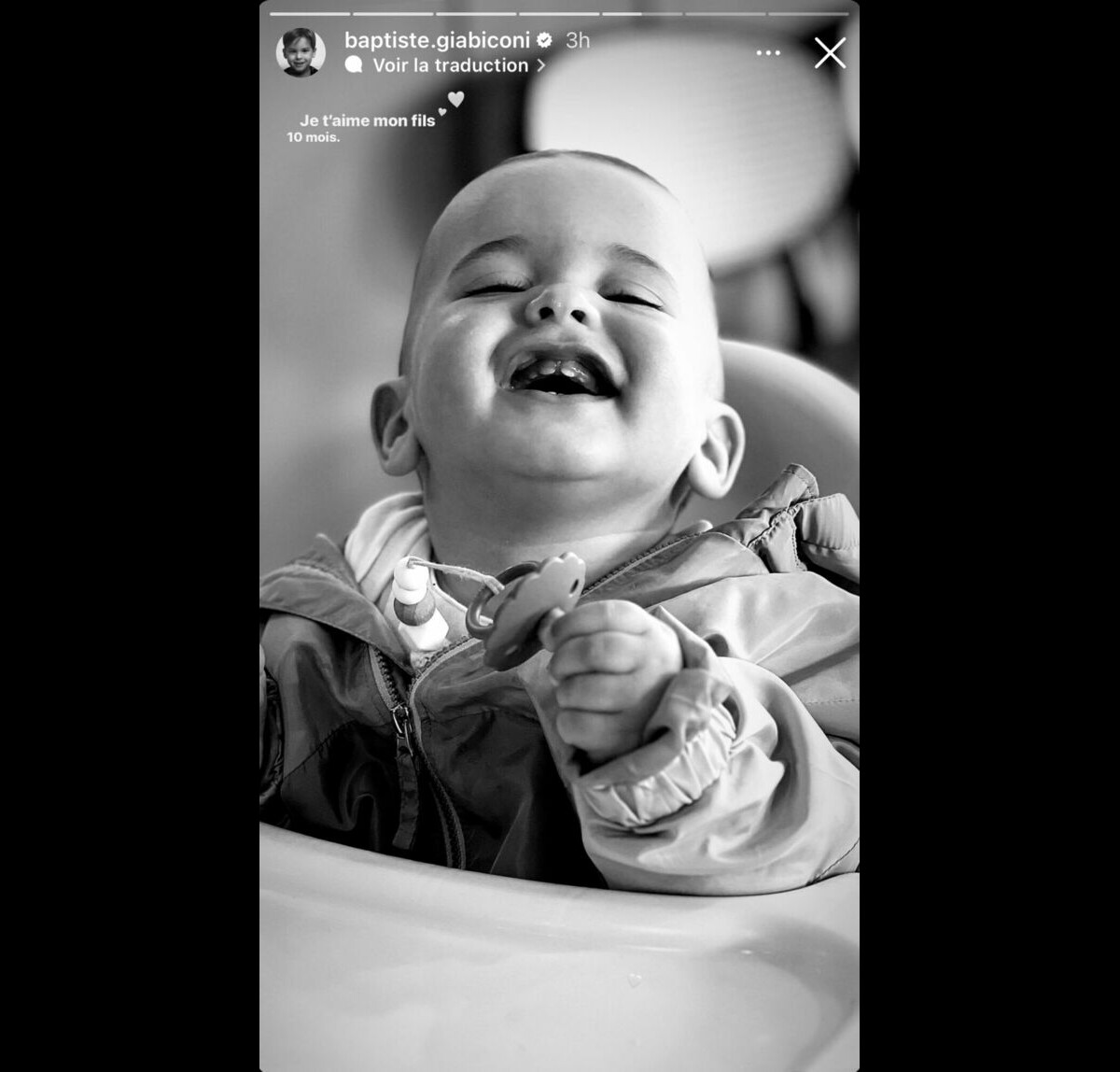 Photo Baptiste Giabiconi Dévoile Un Très Rare Cliché De Son Jeune Fils Dans La Story De Son