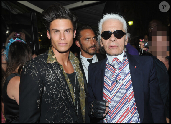 Baptiste Giabiconi et Karl Lagerfeld