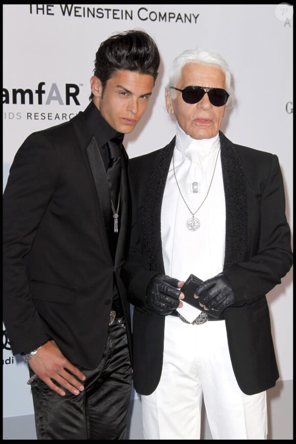 Baptiste Giabiconi et Karl Lagerfeld