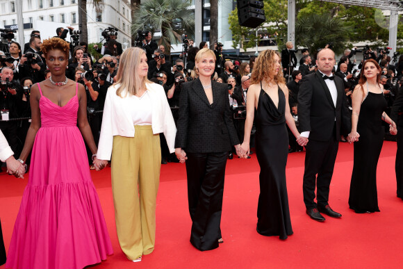 Rokhaya Diallo, Judith Godrèche, Tess Barthélemy - Montée des marches du film " Furiosa : A Mad Max Saga " lors du 77ème Festival International du Film de Cannes, au Palais des Festivals à Cannes. Le 15 mai 2024 © Jacovides-Moreau / Bestimage 