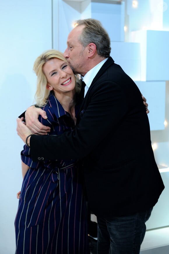 Exclusif - Hélène Gateau et Benoit Poelvoorde - Enregistrement de l'émission "Vivement Dimanche" au studio Gabriel, présentée par M.Drucker et diffusée le 7 avril sur France 2. Le 20 mars 2019 © Guillaume Gaffiot / Bestimage 