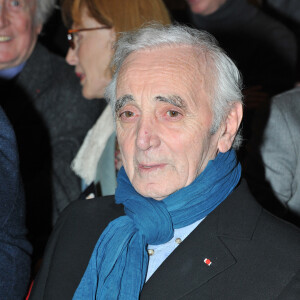Charles Aznavour - Dernier spectacle de Guy Bedos a l'Olympia "La der des der" a Paris. Le 23 decembre 2013