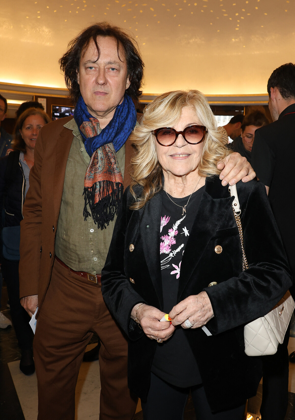 Photo : Nicoletta et son mari Jean-Christophe Molinier - Dave célèbre son  80ème anniversaire sur la scène de Grand Rex à Paris le 21 mai 2024. Dave a  enthousiasmé le public durant plus de deux heures, pour son concert  anniversaire. © Coadic Guirec ...