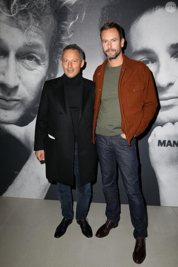 Exclusif - Marc-Olivier Fogiel et son mari François Roelants - People à la générale de l'opéra-rock "Starmania" à la Seine Musicale de Boulogne-Billancourtle 8 novembre 2022.  © Dominique Jacovides-Coadic Guirec/Bestimage