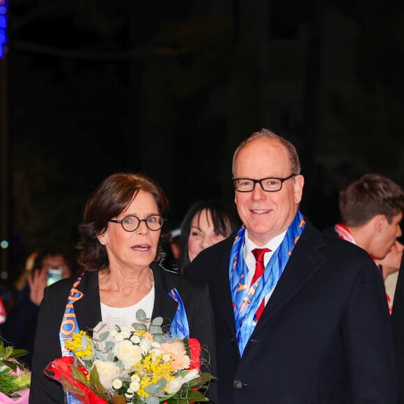 La princesse Stéphanie de Monaco et le prince Albert II de Monaco lors du 46ème Festival International du Cirque de Monte-Carlo, le 20 janvier 2024. © Claudia Albuquerque/Bestimage 