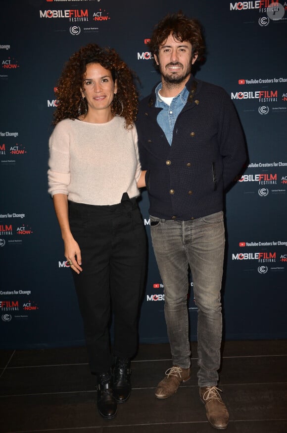 Barbara Cabrita et son compagnon Aymeric Lanes - Photocall du "Mobile Film Festival" au cinéma MK2 à Paris le 3 décembre 2019. © Veeren/Bestimage 