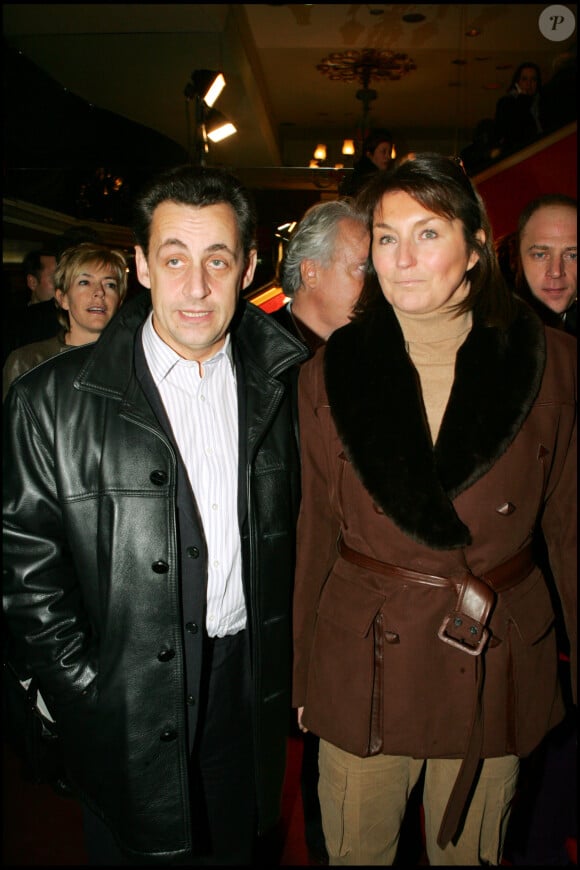 Nicolas Sarkozy et sa femme de l'époque Cécilia au Grand Rex (archive)