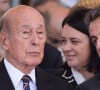 Lors d'un colloque consacré à Valéry Giscard d'Estaing, ce dernier a été d'un grand soutien comme le rapporte "Paris Match"
Valéry Giscard d'Estaing et Nicolas Sarkozy - Cérémonie de commémoration du 70ème anniversaire du débarquement sur la plage Sword Beach à Ouistreham. Le 6 juin 2014