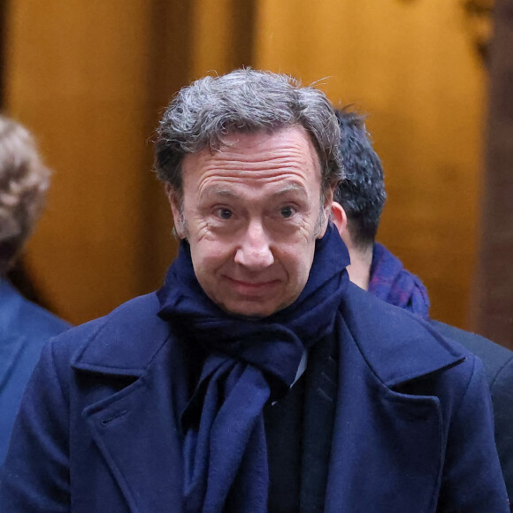 Stéphane Bern - Sorties des obsèques de l'ancien ministre de la Culture Frédéric Mitterrand en l'Église Saint-Thomas d'Aquin à Paris. Le 26 mars 2024 © Jacovides-Moreau / Bestimage