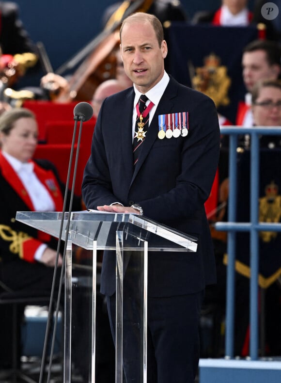 Et il a choisi de rester très vague...
Le prince William de Galles - La famille royale d'Angleterre lors des commémorations du 80ème anniversaire du débarquement (D-Day) à Portsmouth. Le 5 juin 2024 © Dylan Martinez / Pool / Bestimage 