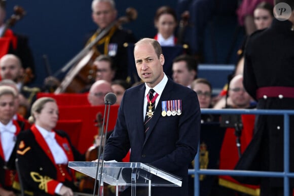 Le prince William de Galles - La famille royale d'Angleterre lors des commémorations du 80ème anniversaire du débarquement (D-Day) à Portsmouth. Le 5 juin 2024 © Dylan Martinez / Pool / Bestimage 