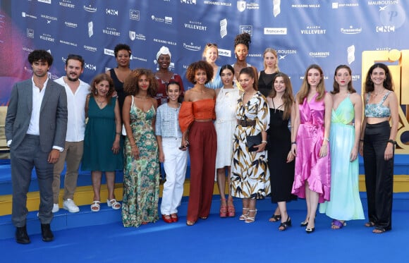 Mata Gabin, Anaïs Biady Nako, Fannie Fararik, Meryem Serbah, Loriane Klupsch, Margaux Chirijian, Liam Hellmann, Sonia Rolland, Esther Rollande, Valentin Papoudof, Koukla Lapidus, Aliette Benoist, Angelina Jacobs et Tassadit Mandi - Arrivées sur le tapis bleu de la 16ème édition du festival du film francophone de Angoulême le 24 août 2023. © Coadic Guirec / Bestimage 