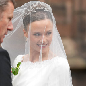 Rupert Henson et sa fille Olivia Henson - Mariage du duc de Westminster, Hugh Grosvenor, et Olivia Henson en la cathédrale de Chester. Le 7 juin © Julien Burton / Bestimage