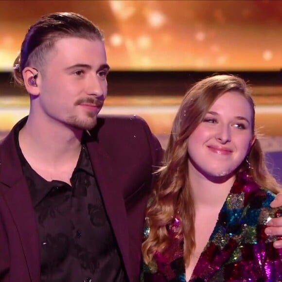 Pierre et Héléna lors de la demi-finale de la Star Academy 2023 sur TF1 le 27 janvier 2024.