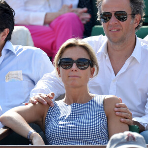 Anne-Sophie Lapix et son mari Arthur Sadoun assistent à la finale du simple messieurs des Internationaux de France de tennis au stade Roland Garros à Paris, le 8 juin 2014. Laurent Zabulon/ABACAPRESS.COM