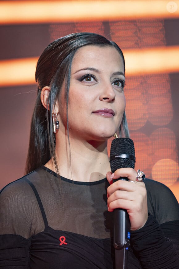 Exclusif - Camille Lellouche lors de l'enregistrement de la soirée "Les 30 ans du sidaction - la soirée événement" au Grand Rex à Paris diffusée le 23 mars 2024 sur France 2 © Cyril Moreau / Coadic Guirec / Bestimage 