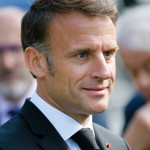 President Emmanuel Macron in Tulle to commemorate the slaughter and deportation of hundreds inhabitants by the german army during World War II. In Tulle, France on June 10, 2024. © Jean-Marc Haedrich/Pool/Bestimage