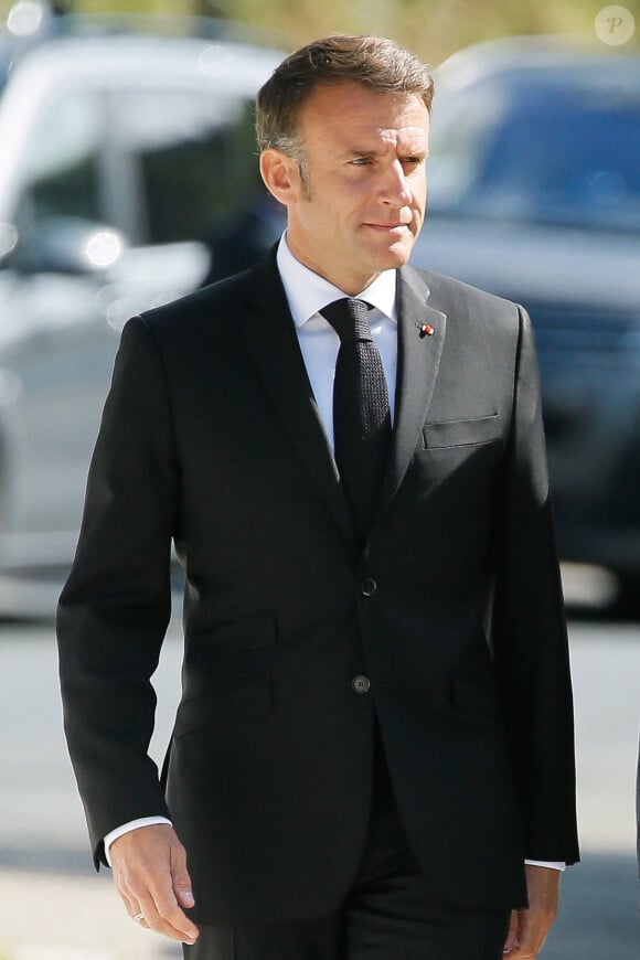 President Emmanuel Macron in Tulle to commemorate the slaughter and deportation of hundreds inhabitants by the german army during World War II. In Tulle, France on June 10, 2024. © Jean-Marc Haedrich/Pool/Bestimage