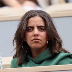 Inès Reg (Inès Reghioua) dans les tribunes des Internationaux de France de tennis de Roland Garros 2024 à Paris, France, le 3 juin 2024. © Jacovides-Moreau/Bestimage