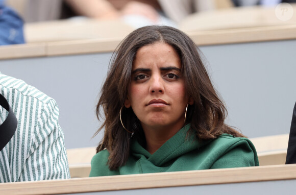 Inès Reg (Inès Reghioua) dans les tribunes des Internationaux de France de tennis de Roland Garros 2024 à Paris, France, le 3 juin 2024. © Jacovides-Moreau/Bestimage