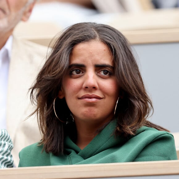 Inès Reg (Inès Reghioua) dans les tribunes des Internationaux de France de tennis de Roland Garros 2024 à Paris, France, le 3 juin 2024. © Jacovides-Moreau/Bestimage