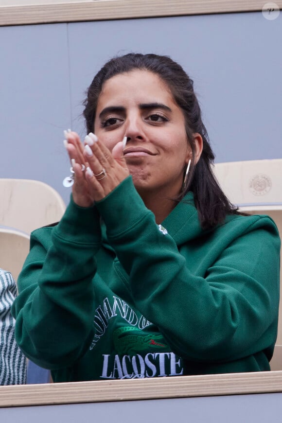 Tout est bien qui finit bien donc !
Inès Reg (Inès Reghioua) dans les tribunes des Internationaux de France de tennis de Roland Garros 2024 à Paris, France, le 3 juin 2024. © Jacovides-Moreau/Bestimage