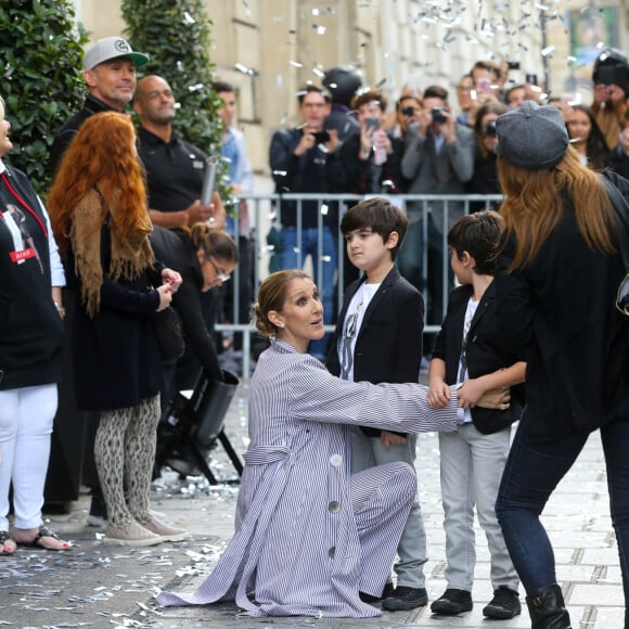 Céline Dion et ses jumeaux, Eddy et Nelson, le 10 août 2017 © Agence/Bestimage