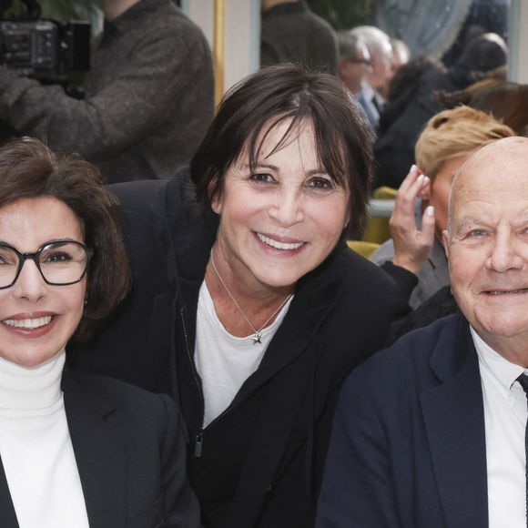 Exclusif - Rachida Dati, ministre de la Culture, Véronique Morali, Marc Ladreit de Lacharrière - Dîner de la Revue des Deux Mondes au Cercle de l'Union Interalliée à Paris le 11 mars 2024.  © Jack Tribeca / Bestimage  Revue des Deux Mondes dinner at the Cercle de l'Union Interalliée in Paris on 11 March 2024.