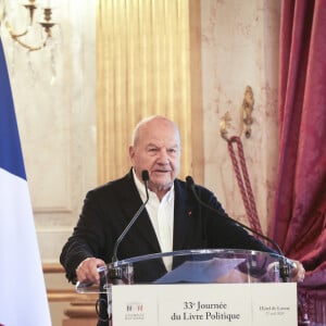 Alain Degois, Marc Ladreit de Lacharrière (pdt du groupe Fimalac, fondateur de la Fondation), Rachida Dati - Finale du "Trophée national d'impro" organisée par la fondation "Culture & diversité" au théâtre national de Chaillot à Paris, France, le 03 juin 2024.  © Christophe Clovis / Bestimage