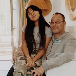 Jade Hallyday a reetrouvé son parrain Jean Reno à Lectoure, dans le Gers. Photo publiée sur Instagram le 19 juin 2019.