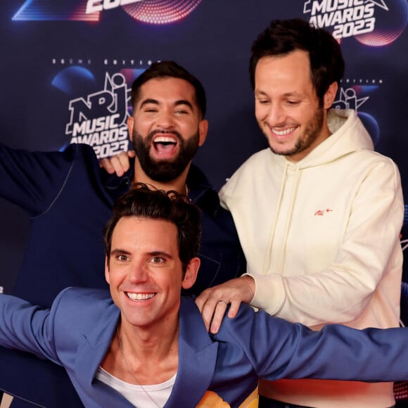 Kendji Girac, Vianney, Mika au photocall de la 25ème cérémonie des "NRJ Music Awards (NMA)" au palais des Festivals et des Congrès de Cannes, France, le 10 novembre 2023. © Dominique Jacovides/Bestimage 