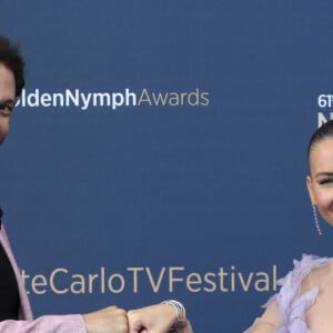 Les présentateurs des Nymphes d'Or, le magicien Eric Antoine et Miss France 2021 Amandine Petit assistent à la cérémonie de clôture du 61e Festival de télévision de Monte-Carlo, le 21 juin 2022. Patrick Aventurier/ABACAPRESS.COM