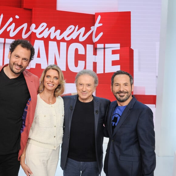 Exclusif - Nicolas Peyrac, Eric Antoine, Sylvie Tellier, Michel Drucker et Regis Mailhot - Enregistrement de l'émission "Vivement dimanche" au Studio Gabriel à Paris, présentée par M.Drucker et diffusée le 23 juin sur France 3 © Guillaume Gaffiot / Bestimage 