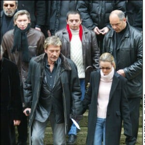 Johnny Hallyday et sa femme Laeticia - Obsèques de Ticky Holgado à l'église Saint Roch