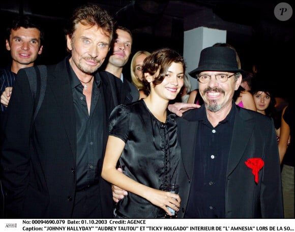 Johnny Hallyday, Audrey Tautou et Ticky Holgado - Soirée d'inauguration dans l'Amnesia 