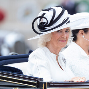 En attendant, la reine et l'impératrice ont été encore une fois très complices !
La reine consort Camilla et l'impératrice Masako du Japon - Cérémonie d'accueil et trajet en calèche lors de la visite de l'empereur Naruhito du Japon à Londres le 25 juin 2024. © Photoshot / Panoramic / Bestimage 